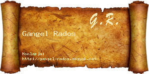 Gangel Rados névjegykártya